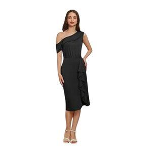 Grace Karin Womens 2XL Elegant Dress One Shoulder Ruffle Bodycon Midi Cocktail